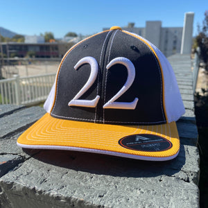 "22" Gold/Blk/Wht Fitted